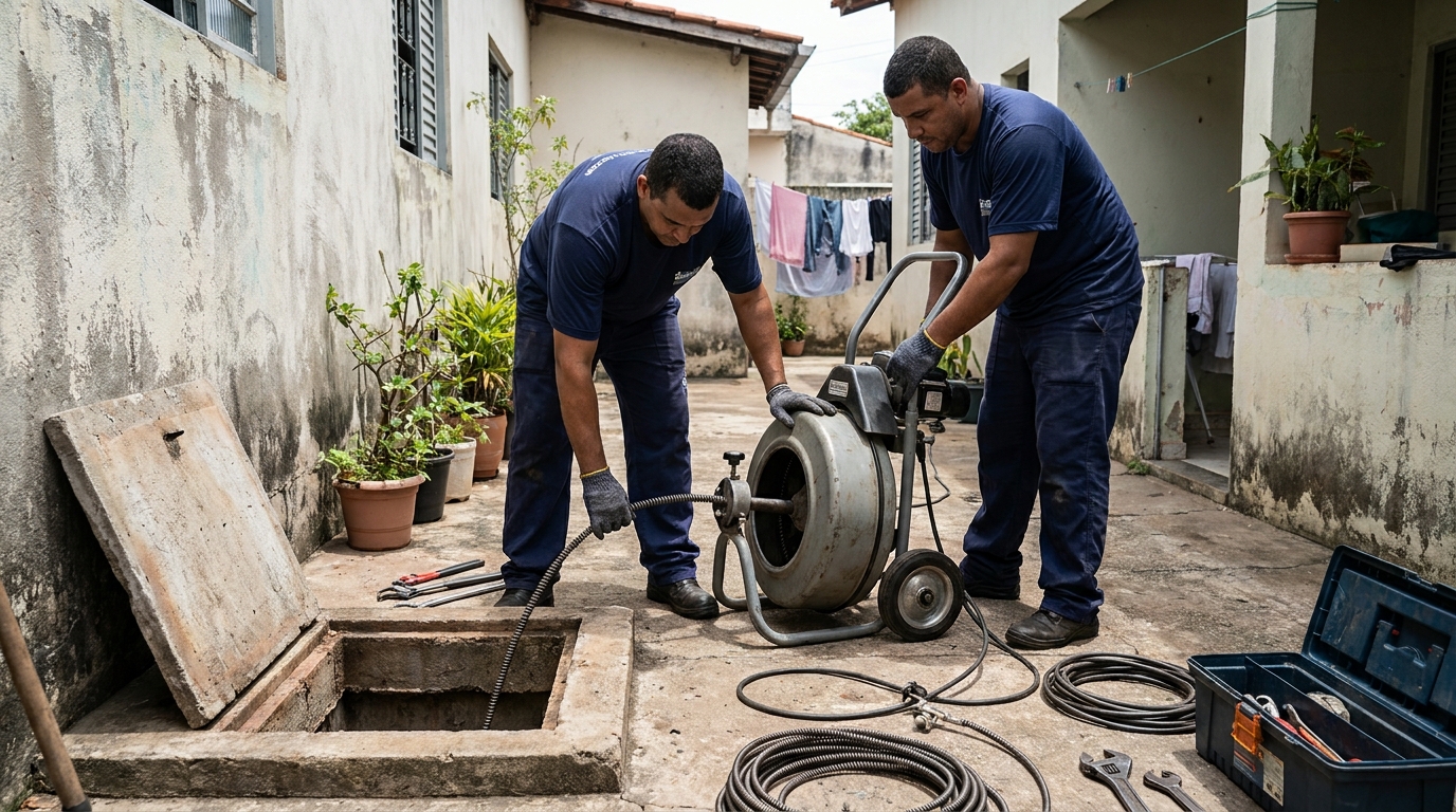 Desentupimento de Coluna Sanitária no Japiim, Manaus‑AM
